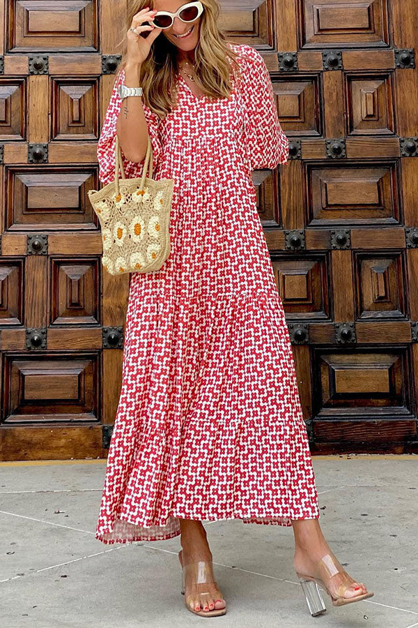 Fabulous Time Puff Sleeve Tiered Midi Dress - Seldom Seen Styles