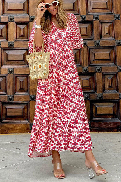 Fabulous Time Puff Sleeve Tiered Midi Dress - Seldom Seen Styles