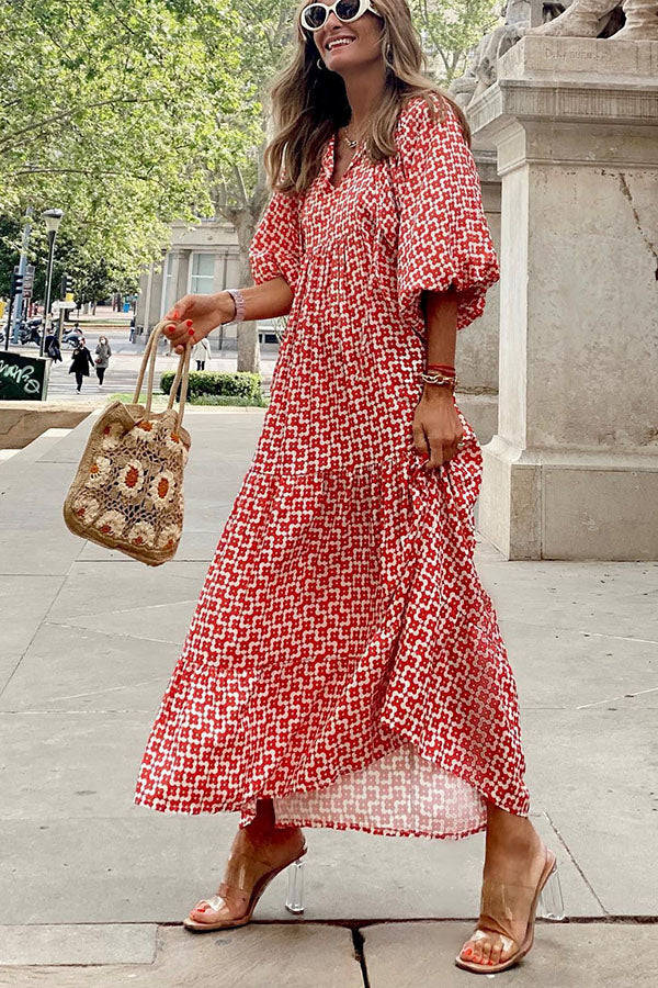 Fabulous Time Puff Sleeve Tiered Midi Dress - Seldom Seen Styles