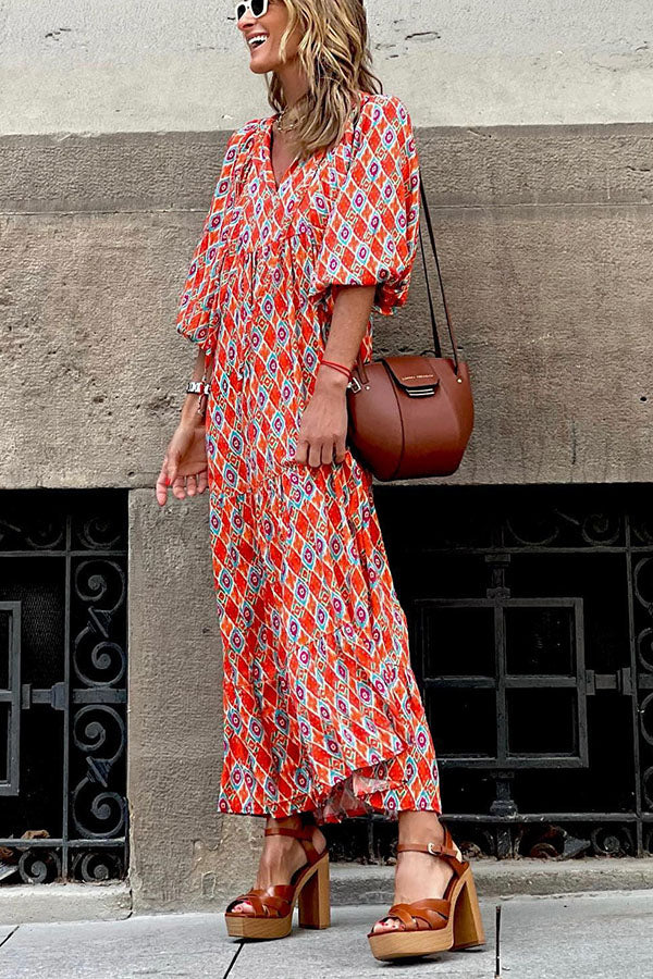 Fabulous Time Puff Sleeve Tiered Midi Dress - Seldom Seen Styles