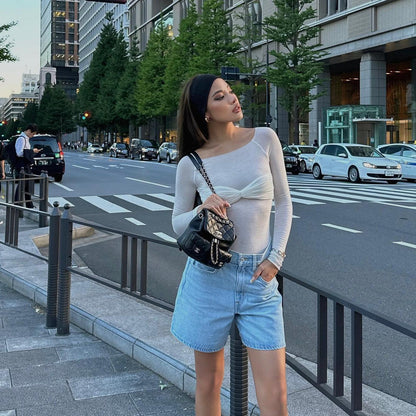 Faded Love Mesh Off Shoulder Top - Seldom Seen Styles