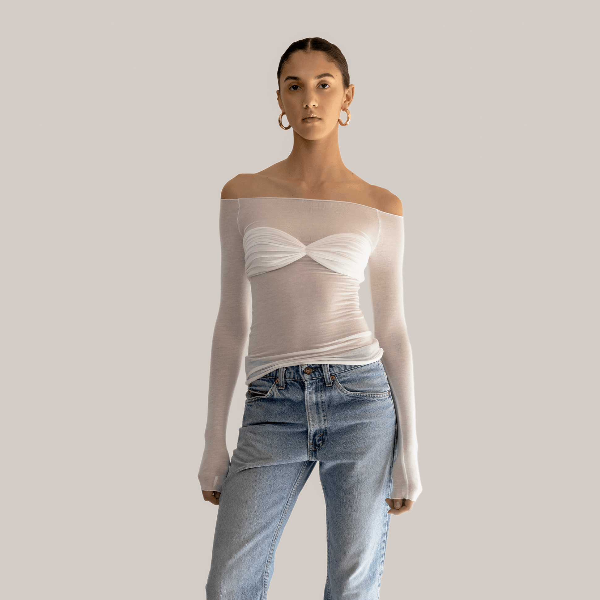 Faded Love Mesh Off Shoulder Top - Seldom Seen Styles
