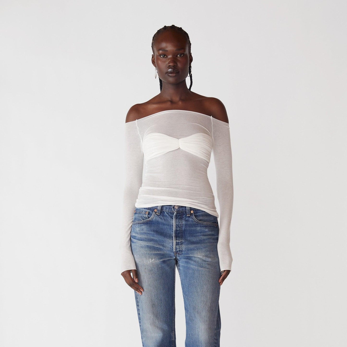 Faded Love Mesh Off Shoulder Top - Seldom Seen Styles