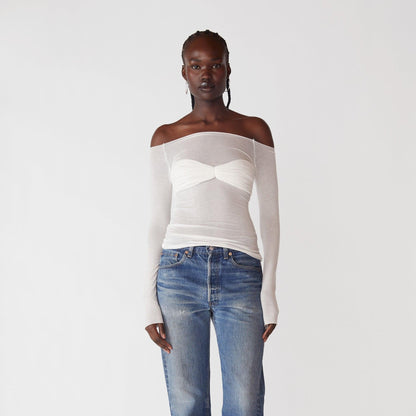 Faded Love Mesh Off Shoulder Top - Seldom Seen Styles