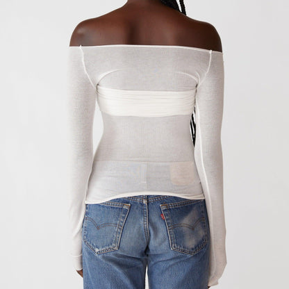 Faded Love Mesh Off Shoulder Top - Seldom Seen Styles