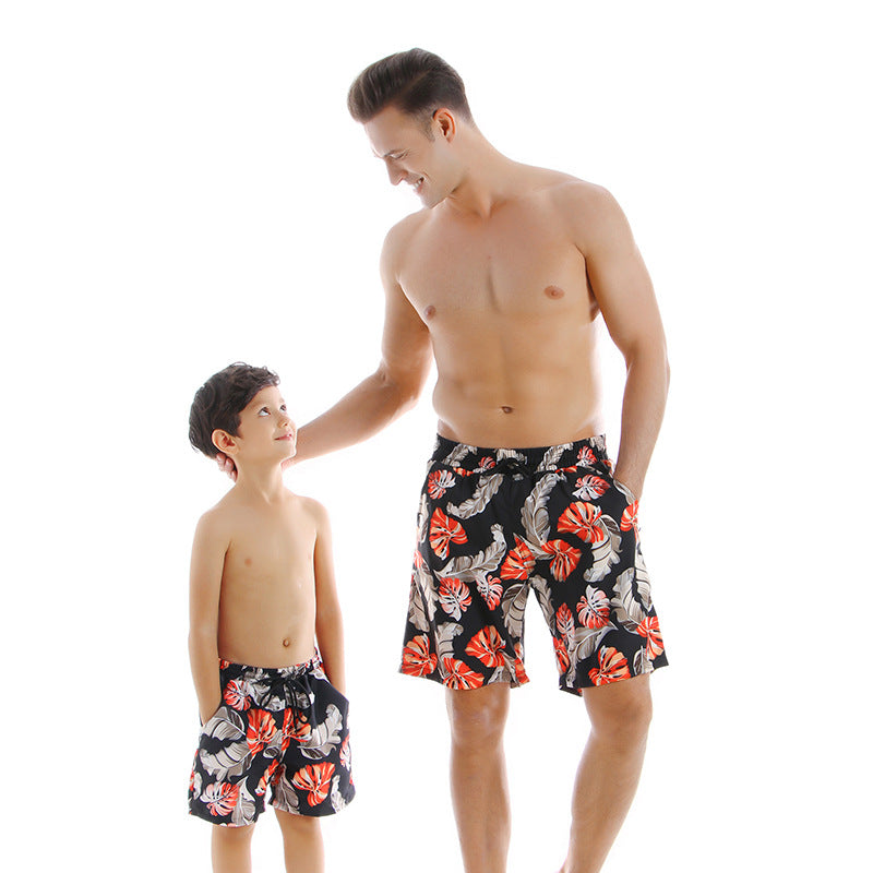 Family Matching Bathing Suits Leaves Print 2 Pieces Swimsuits Sets Couples Swimwear Ruffle Mommy and Me Bathing Suits - Seldom Seen Styles