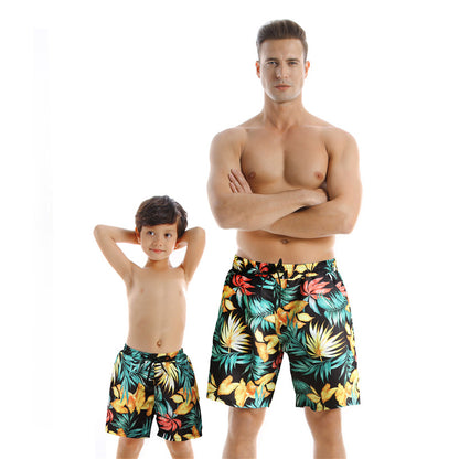 Family Matching Bathing Suits Leaves Print 2 Pieces Swimsuits Sets Couples Swimwear Ruffle Mommy and Me Bathing Suits - Seldom Seen Styles