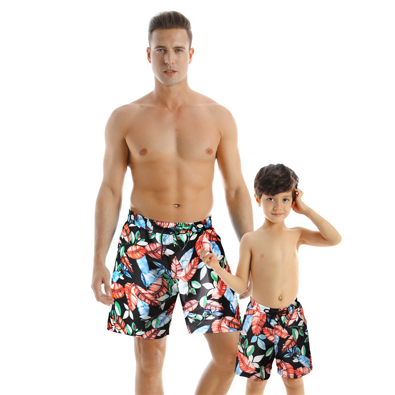 Family Matching Bathing Suits Leaves Print 2 Pieces Swimsuits Sets Couples Swimwear Ruffle Mommy and Me Bathing Suits - Seldom Seen Styles
