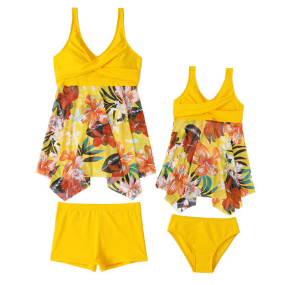 Family Matching Swimsuit Summer Beach Push Up Bikini Set Hawaii Holiday Monokini Swimwear - Seldom Seen Styles