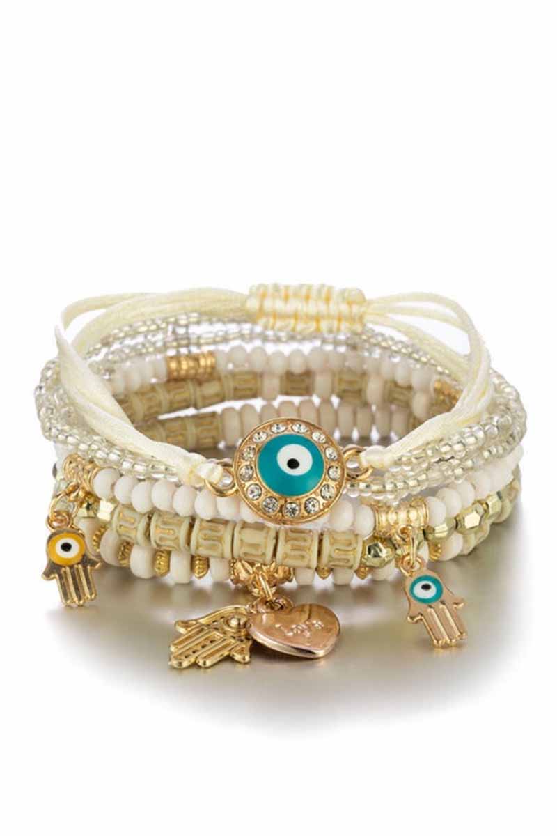 Fashion Multi-Layer Crystal Bead Tassel Pendant Bracelet And Bracelet - Seldom Seen Styles