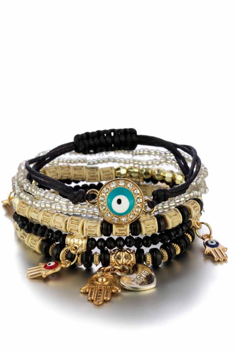 Fashion Multi-Layer Crystal Bead Tassel Pendant Bracelet And Bracelet - Seldom Seen Styles
