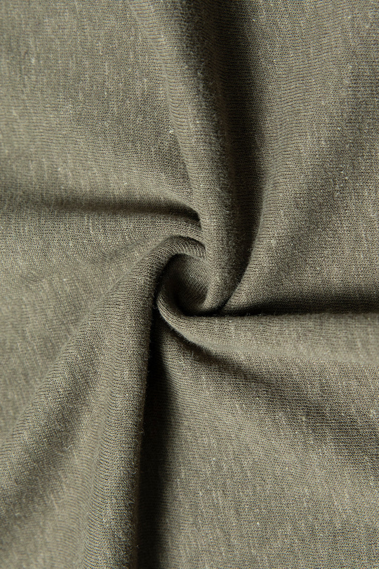 Fitted Textured Pleated Cotton Linen Women's Casual Long Sleeve Tops Crew Neck Round Hem  T-Shirts Tunic Tops - Seldom Seen Styles