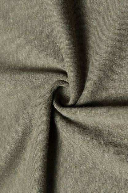 Fitted Textured Pleated Cotton Linen Women's Casual Long Sleeve Tops Crew Neck Round Hem  T-Shirts Tunic Tops - Seldom Seen Styles