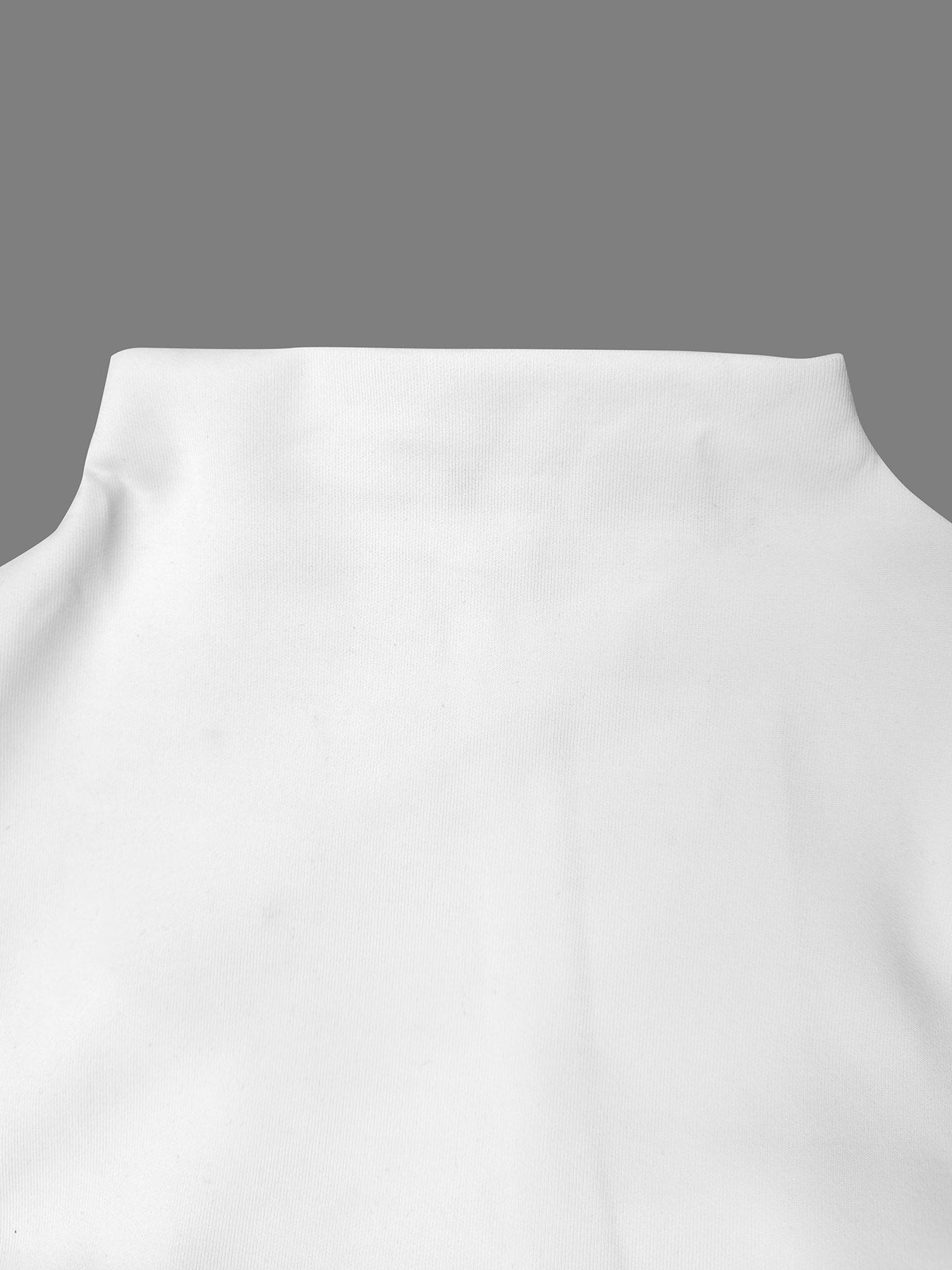 Flared Sleeves Long Sleeves Solid Color Stand Collar Mini Dresses - Seldom Seen Styles