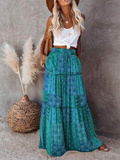 Floral Print Bohemian Maxi Skirt - Seldom Seen Styles