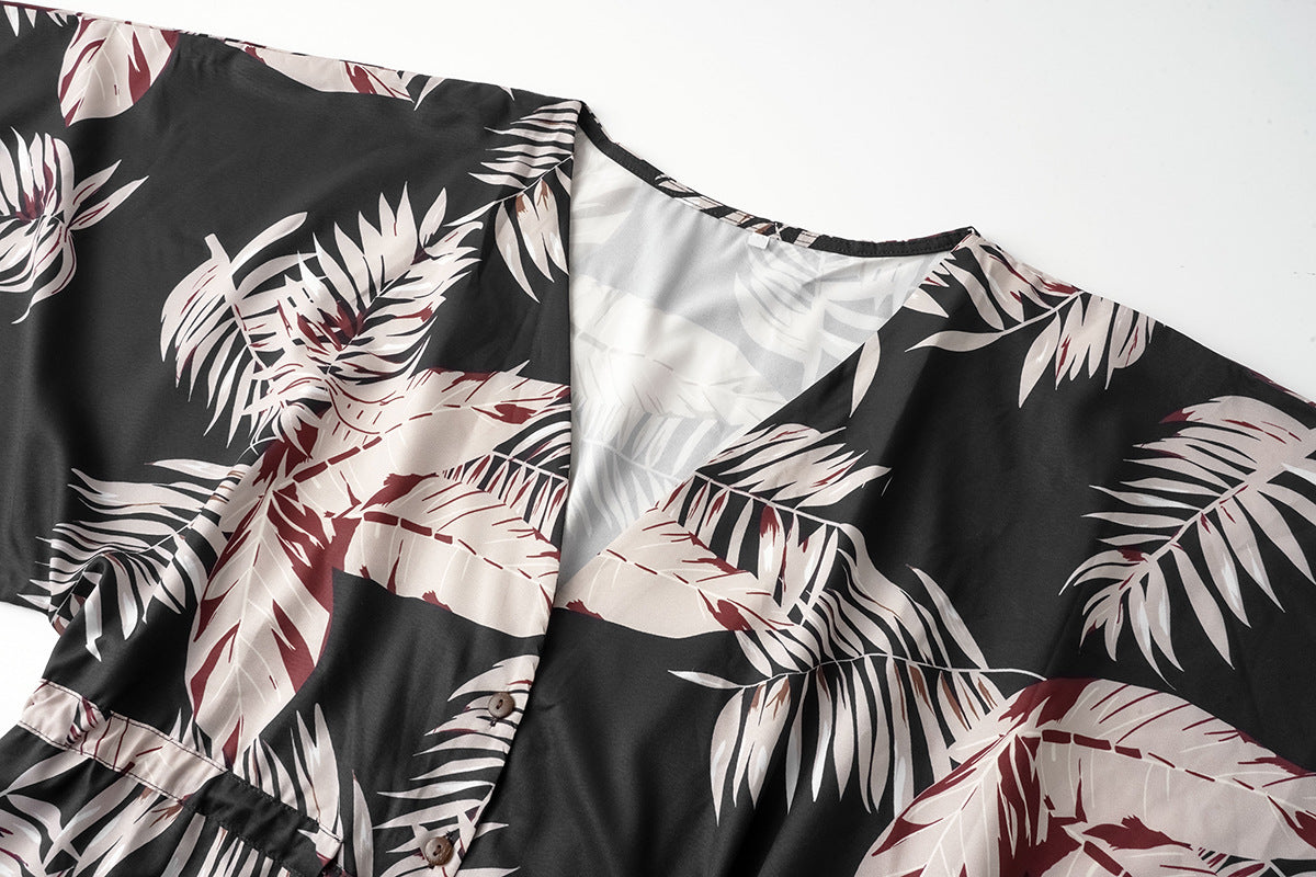 Floral summer dress everyday casual dresses with sleeves Print Five-Quarter Sleeve Dress - Seldom Seen Styles