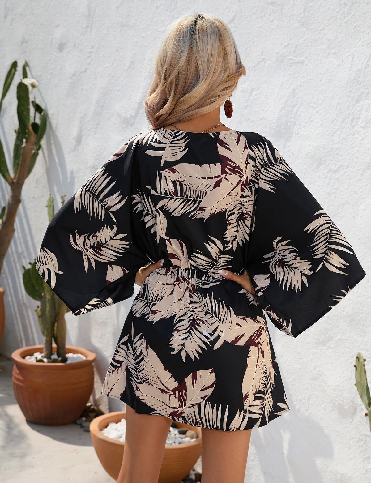 Floral summer dress everyday casual dresses with sleeves Print Five-Quarter Sleeve Dress - Seldom Seen Styles