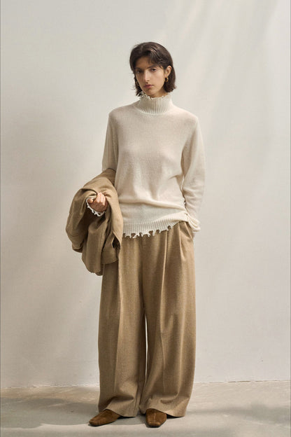 Fringed High NeckSweaters for Women Turn-Down Collar Solid Women Thicken Warm Pullovers Sweater - Seldom Seen Styles