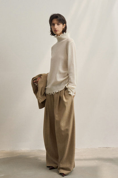 Fringed High NeckSweaters for Women Turn-Down Collar Solid Women Thicken Warm Pullovers Sweater - Seldom Seen Styles