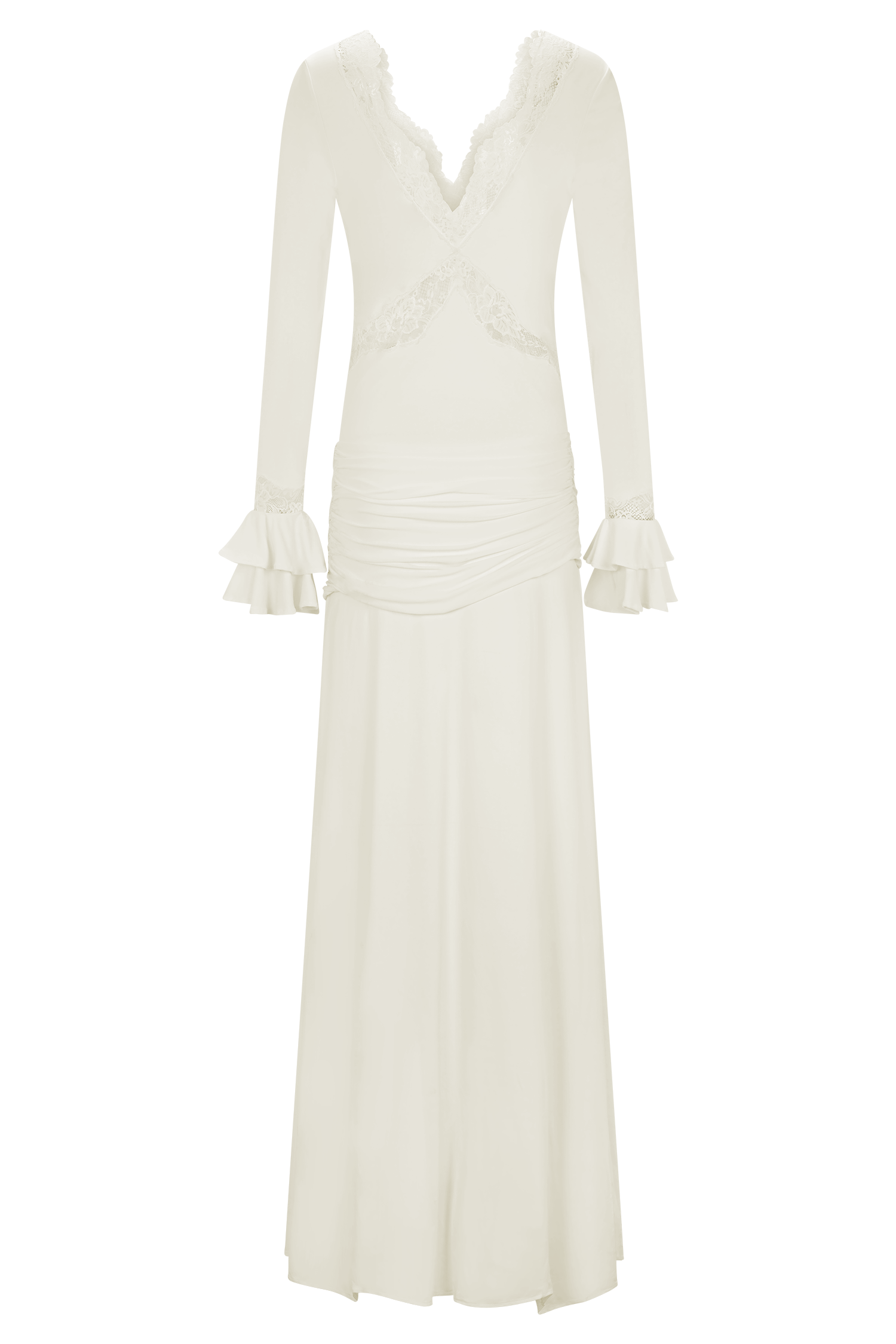 Electra Slinky Lace Maxi Dress - Ivory - Seldom Seen Styles
