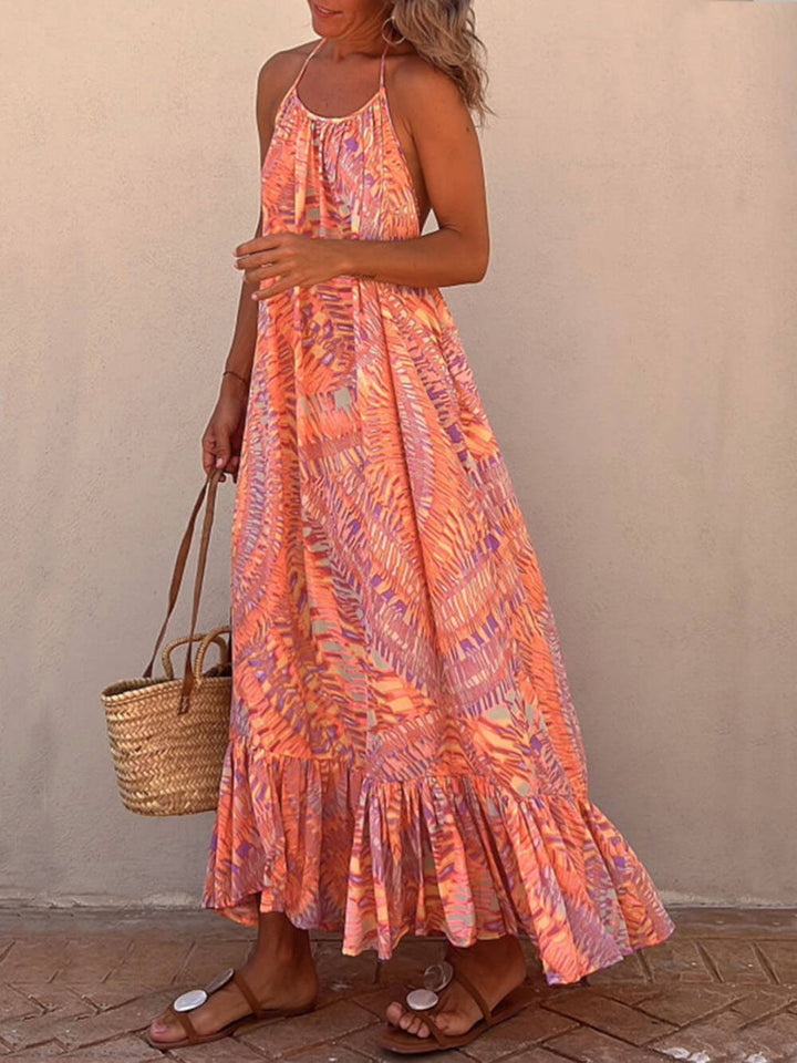 Golden Times Ethnic Print A-line Vacation Maxi Dress - Seldom Seen Styles