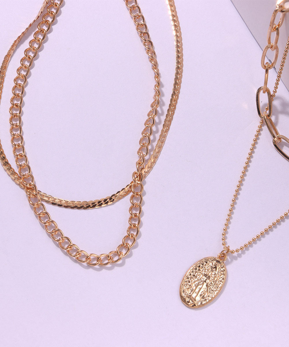 Goldtone Layered Charm & Pendant Necklace - Seldom Seen Styles