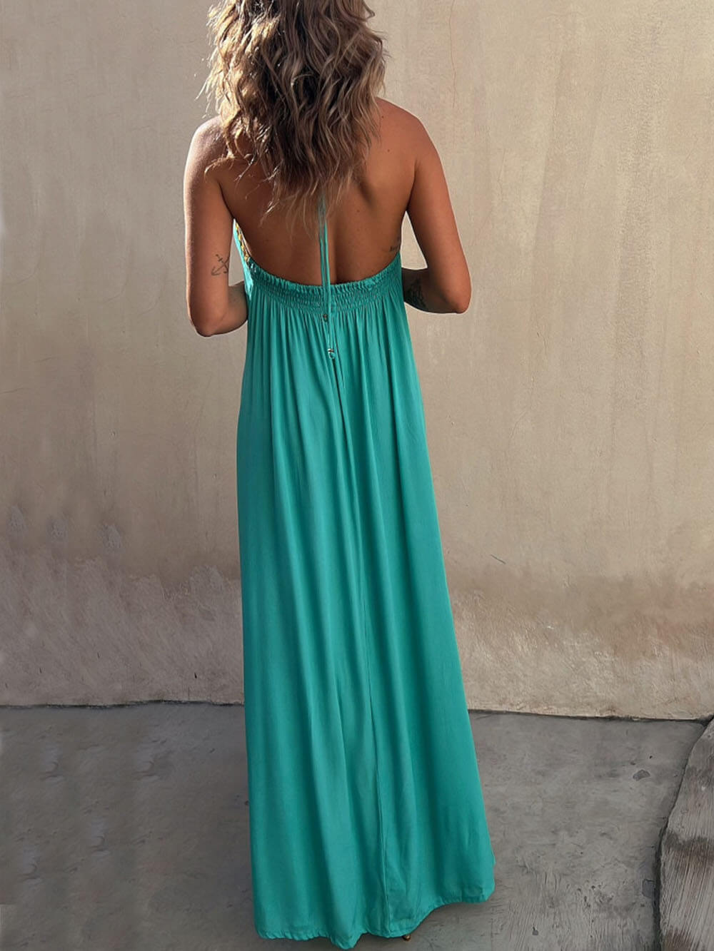 Halter Neck Casual Resort Maxi Dress - Seldom Seen Styles