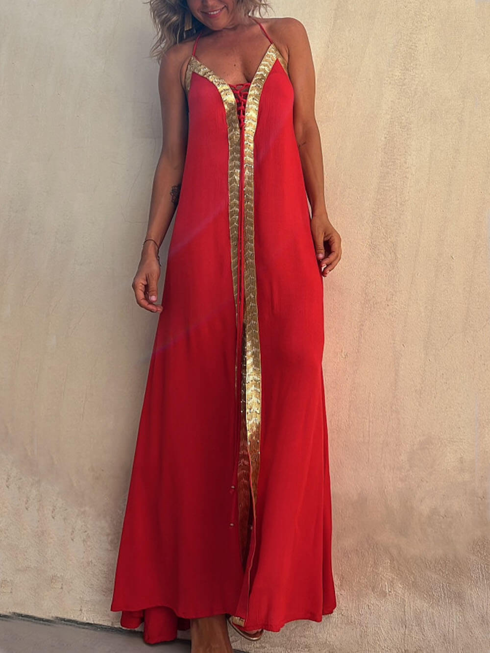 Halter Neck Casual Resort Maxi Dress - Seldom Seen Styles