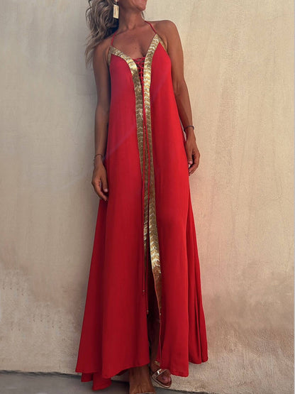 Halter Neck Casual Resort Maxi Dress - Seldom Seen Styles