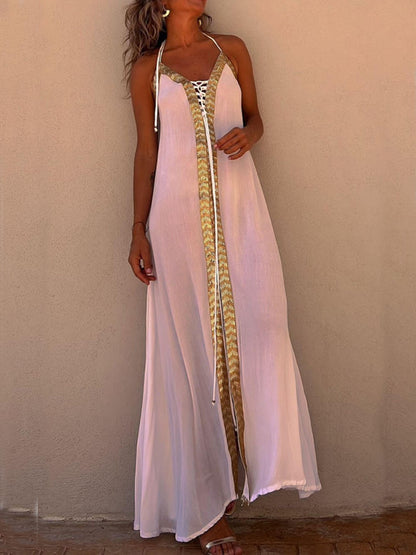 Halter Neck Casual Resort Maxi Dress - Seldom Seen Styles
