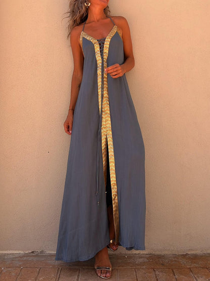 Halter Neck Casual Resort Maxi Dress - Seldom Seen Styles