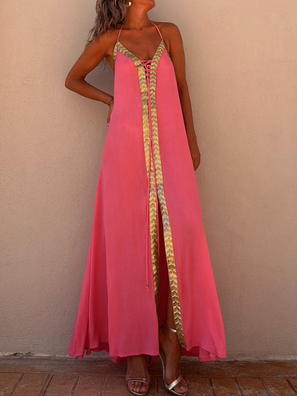 Halter Neck Casual Resort Maxi Dress - Seldom Seen Styles