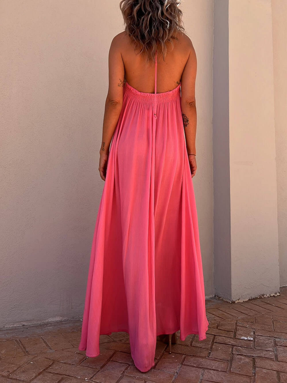 Halter Neck Casual Resort Maxi Dress - Seldom Seen Styles