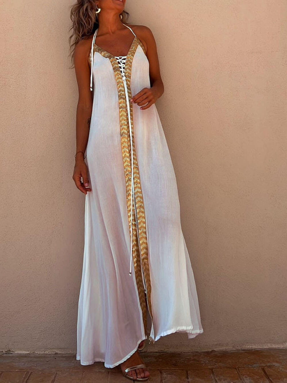 Halter Neck Casual Resort Maxi Dress - Seldom Seen Styles