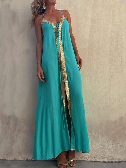 Halter Neck Casual Resort Maxi Dress - Seldom Seen Styles
