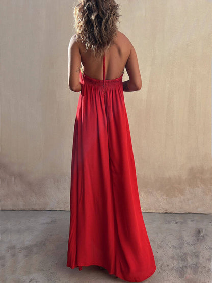 Halter Neck Casual Resort Maxi Dress - Seldom Seen Styles