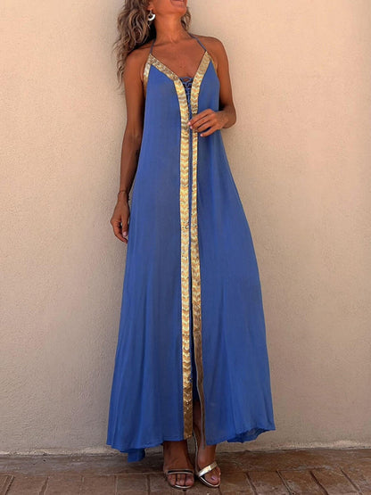 Halter Neck Casual Resort Maxi Dress - Seldom Seen Styles
