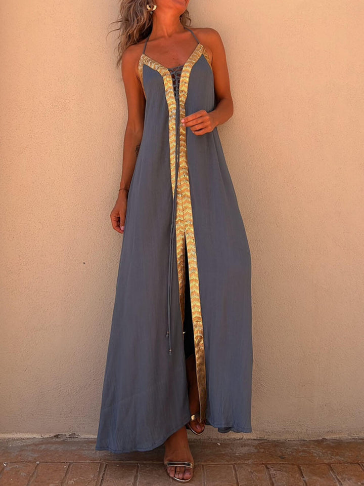 Halter Neck Casual Resort Maxi Dress - Seldom Seen Styles