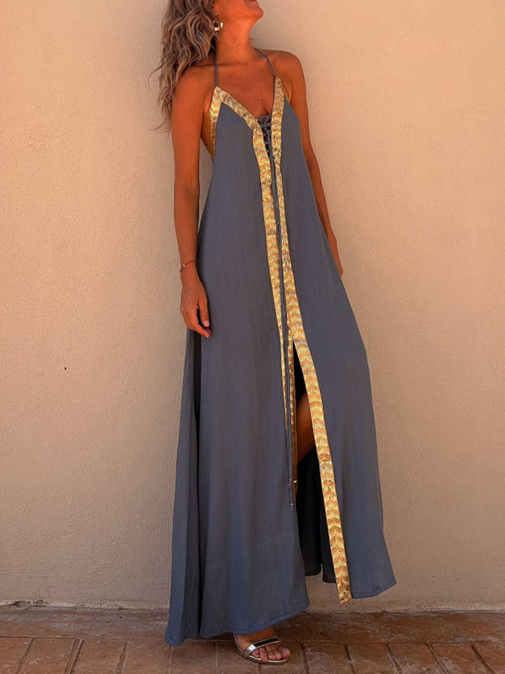 Halter Neck Casual Resort Maxi Dress - Seldom Seen Styles