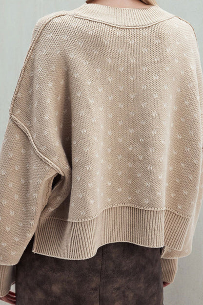 Heart Print Loose Fit Cropped Women Crop Sexy Heart Pullover Knit Sexy Fashion Sweater Long Sleeve Sweatshirt Fall Winter Jumper Top - Seldom Seen Styles