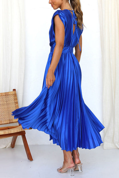 Hello Gorgeous Satin Pleated Midi Dress - Seldom Seen Styles