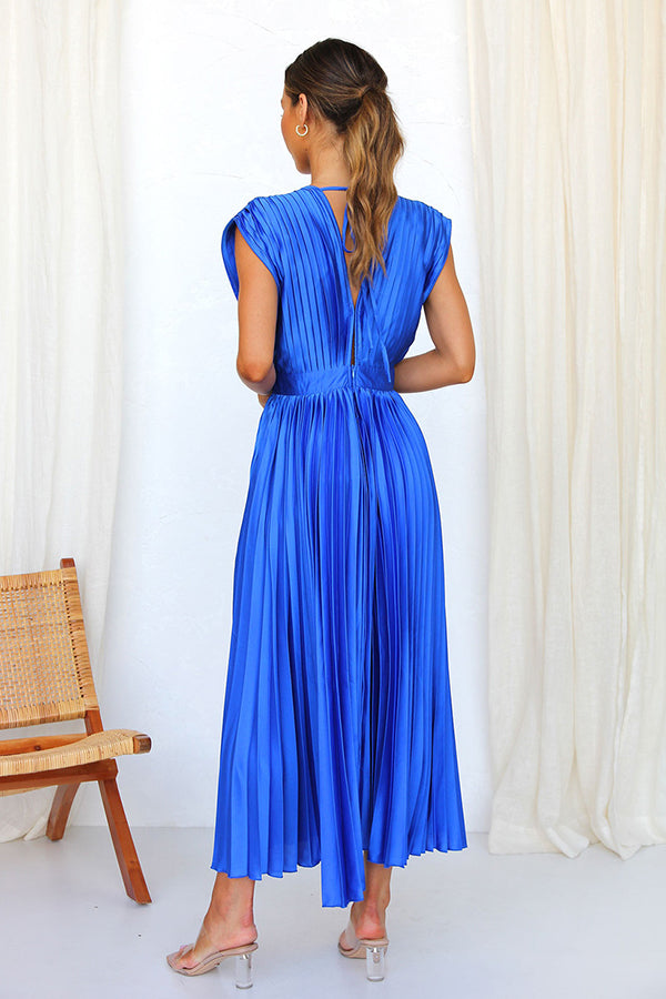 Hello Gorgeous Satin Pleated Midi Dress - Seldom Seen Styles
