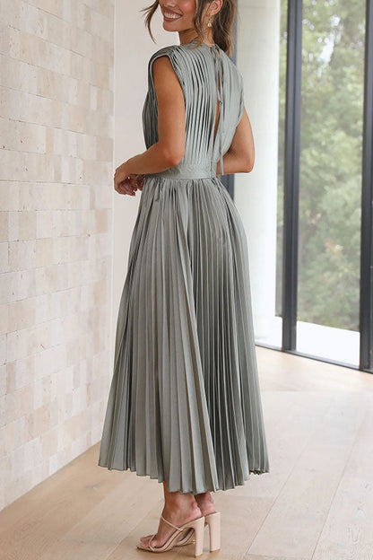 Hello Gorgeous Satin Pleated Midi Dress - Seldom Seen Styles