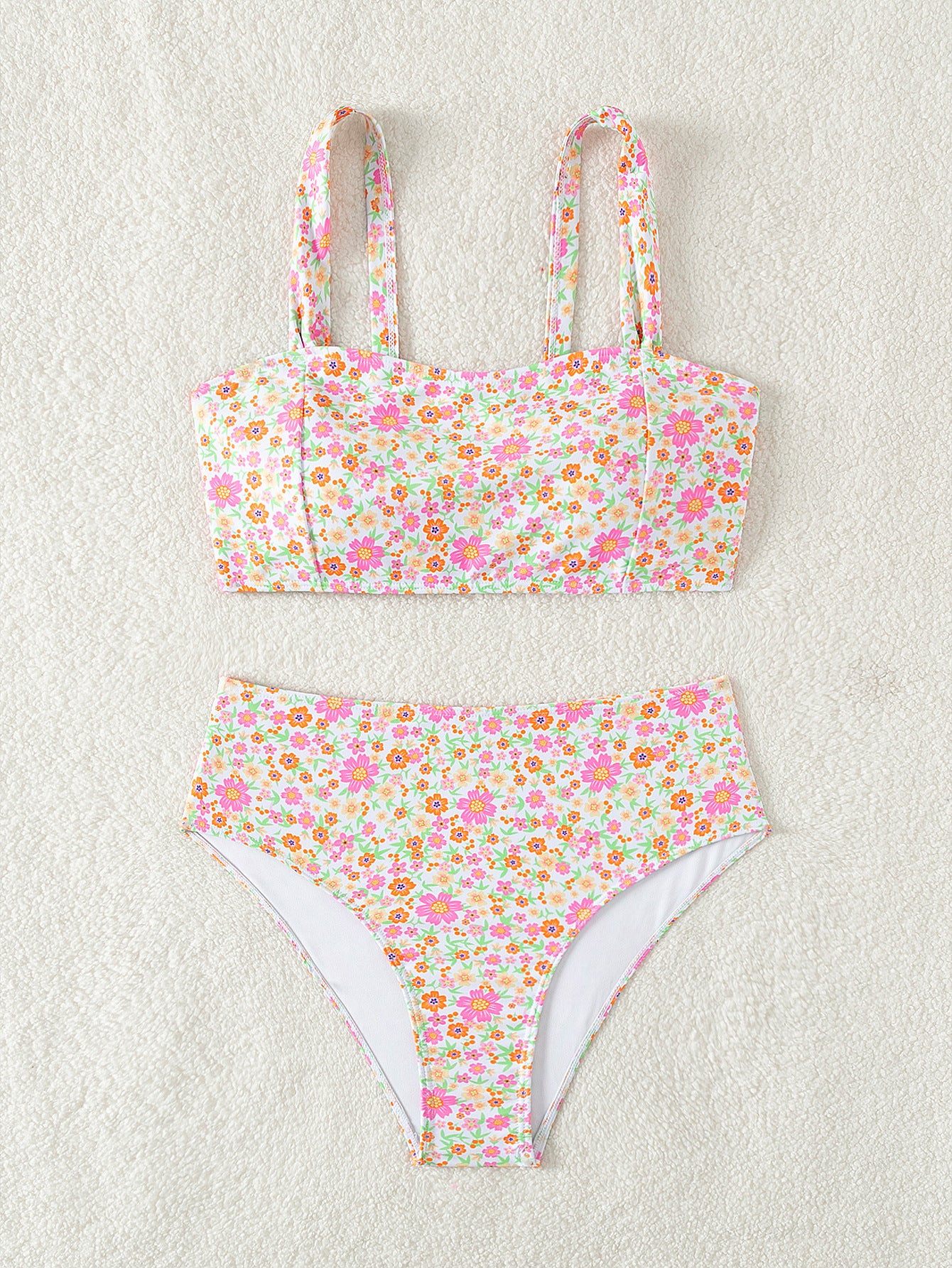 Herseas 2 Piece High Waisted Bikini Set for Waomen 2025 Spaghetti Straps Swim Top with Reversible Bottom Bathing Suit - Seldom Seen Styles