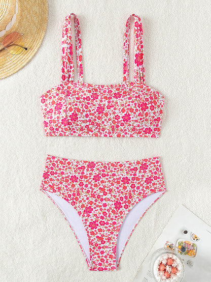 Herseas 2 Piece High Waisted Bikini Set for Waomen 2025 Spaghetti Straps Swim Top with Reversible Bottom Bathing Suit - Seldom Seen Styles