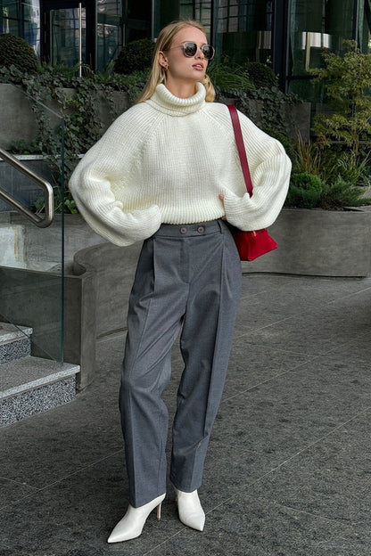 High Neck Loose Fit Womens Turtleneck Oversized Sweaters Batwing Long Sleeve Pullover Loose Chunky Knit Jumper - Seldom Seen Styles