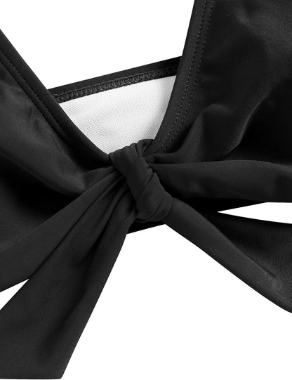 High Waisted Bikini Sets for Women Tummy Control Swimsuits Tie Knot High Rise 2025 Two Piece Bathing Suits - Seldom Seen Styles