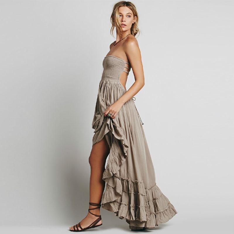 Hippie Backless Halter Dress - Seldom Seen Styles