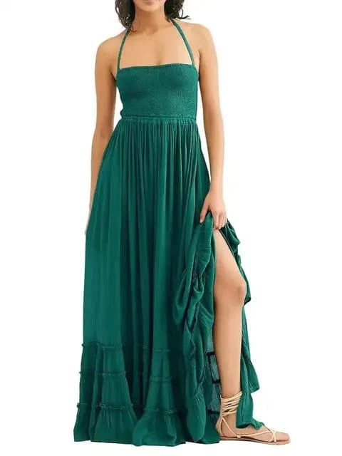 Hippie Backless Halter Dress - Seldom Seen Styles