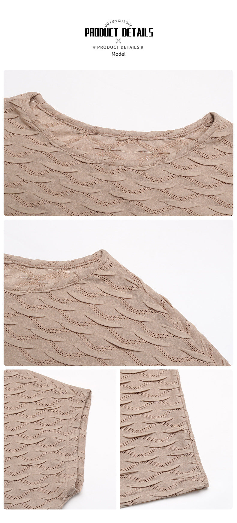 Hot-Selling Top Casual Versatile Solid Color Batwing Sleeve Summer Wave Pattern Top - Seldom Seen Styles